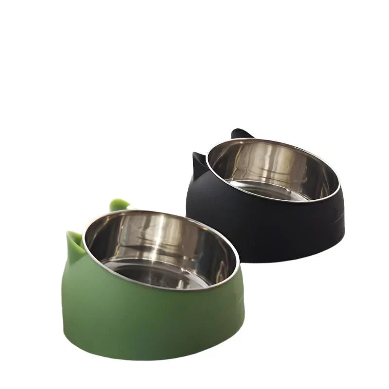 Healthy eating raised cat bowl, anti-slip and easy to clean stainless steel.