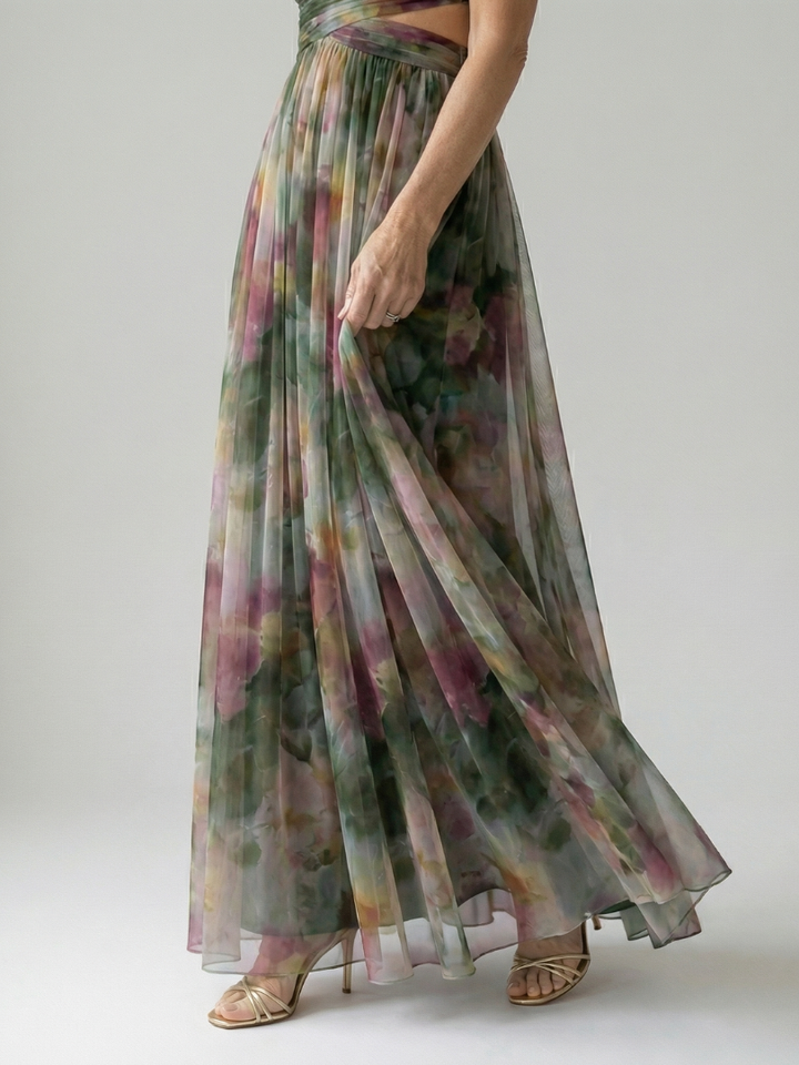 Summer-ready sleeveless wrap maxi dress, soft and elegant, v-neck for women.