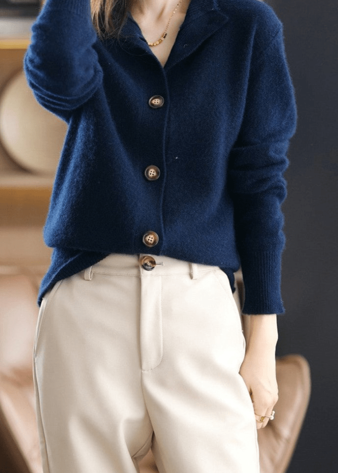 Elegant women's knit button sweater, perfect for a chic casual look.