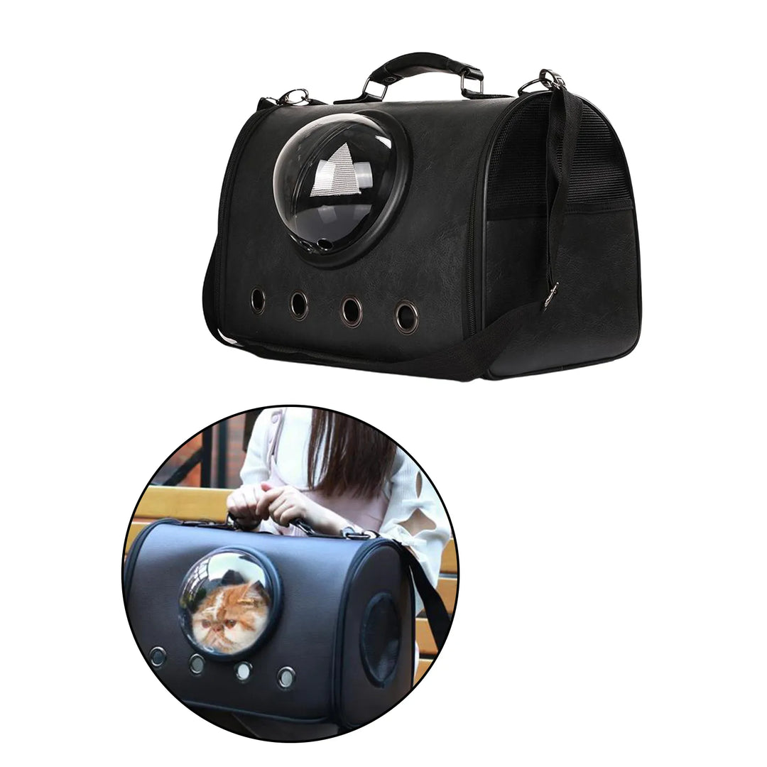 Pet supplies: Car pet carrier bag for small dogs & cats, offering a clear viewing window for travel.