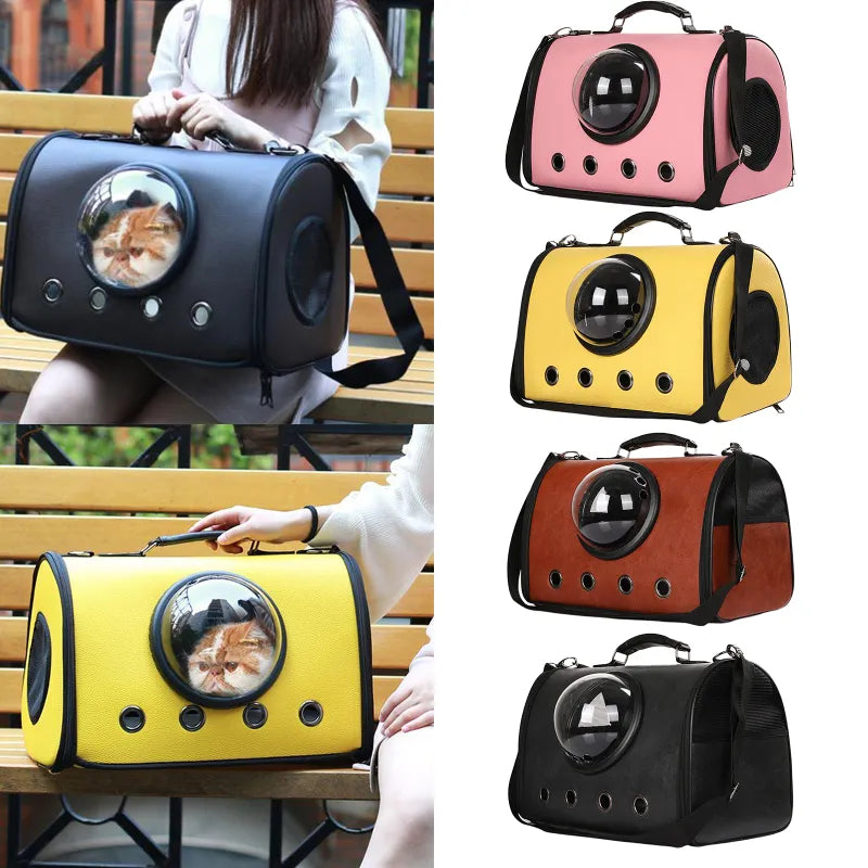 Pet carrier bag for cats & small dogs, perfect for safe car travel. Includes a viewing window.