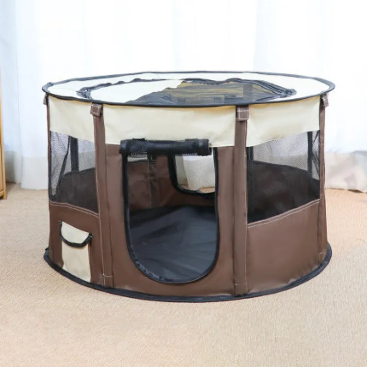 Travel pet tent: foldable dog crate alternative, lightweight & portable pet carrier for pets.