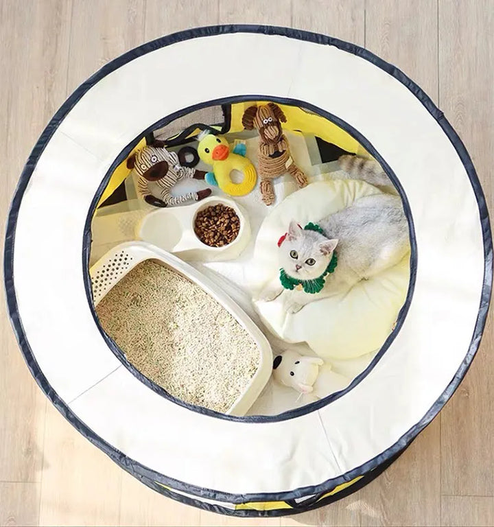 Portable pet tent with carry bag, an ideal outdoor pet shelter or indoor cat bed for comfort.