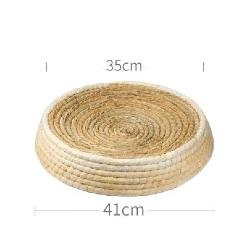 Eco-friendly hand-woven cat bed. Natural round pet nest, cozy for sleeping and gentle scratching comfort.