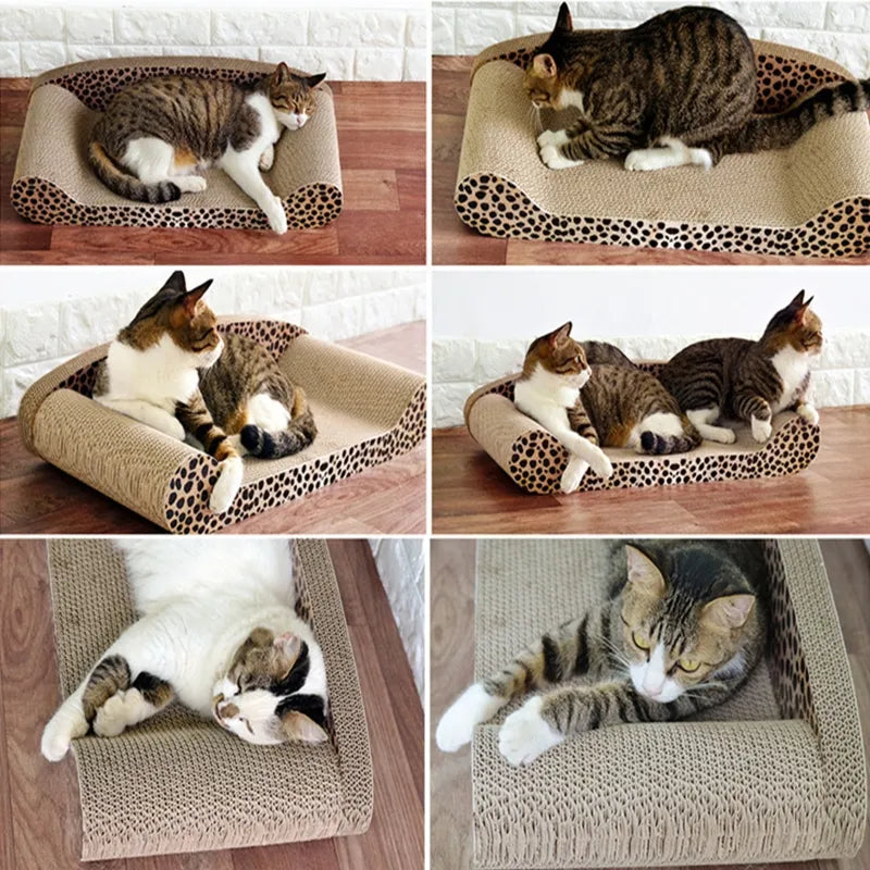 Versatile leopard design cat mat for scratching, playing, and napping. A must-have cat lounge.