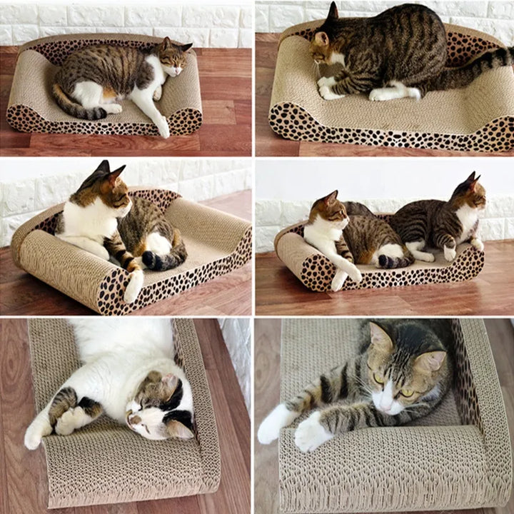 Versatile leopard design cat mat for scratching, playing, and napping. A must-have cat lounge.