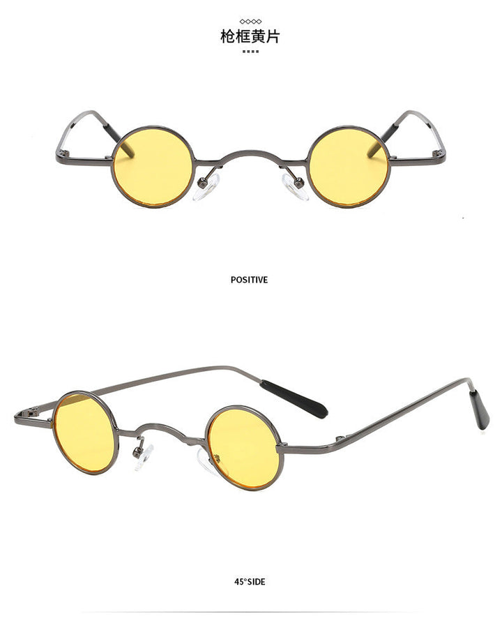 Classic men's retro round frame sunglasses with UV protection for all-day stylish wear.