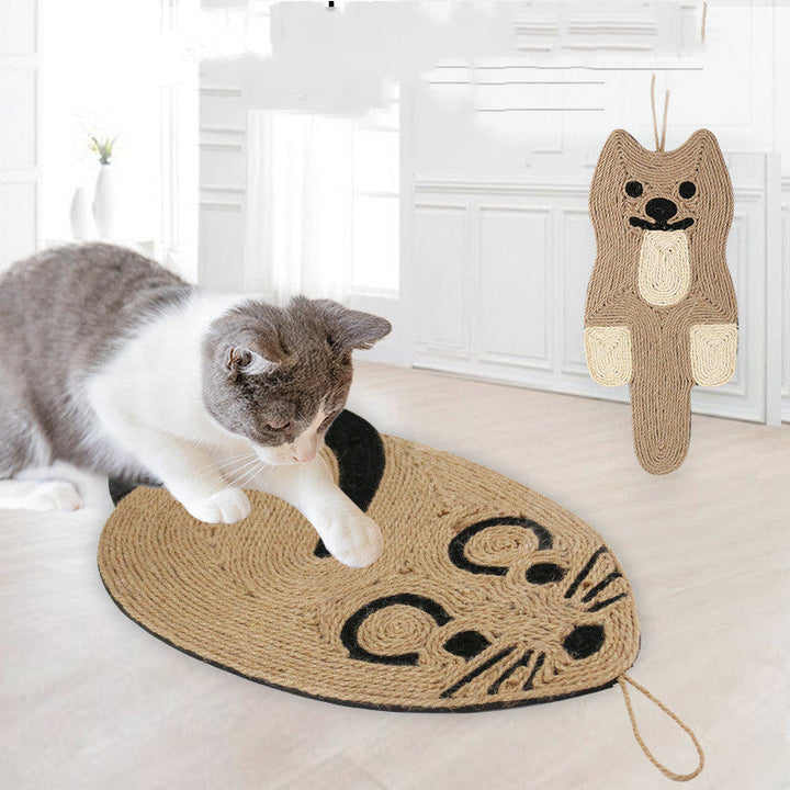 Natural sisal cat mat for healthy scratching, feline play, and relaxation. An essential pet accessory for cats.