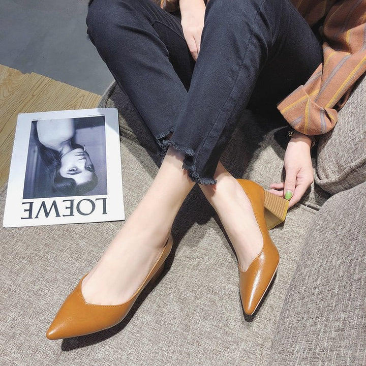 Versatile black block heel pumps for women, combining elegance & comfort. Great for office, formal or daily wear.