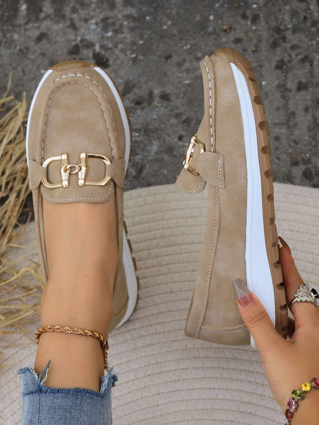 Comfortable women's orthopedic loafers, featuring a slip-on design for ultimate ease & foot support.