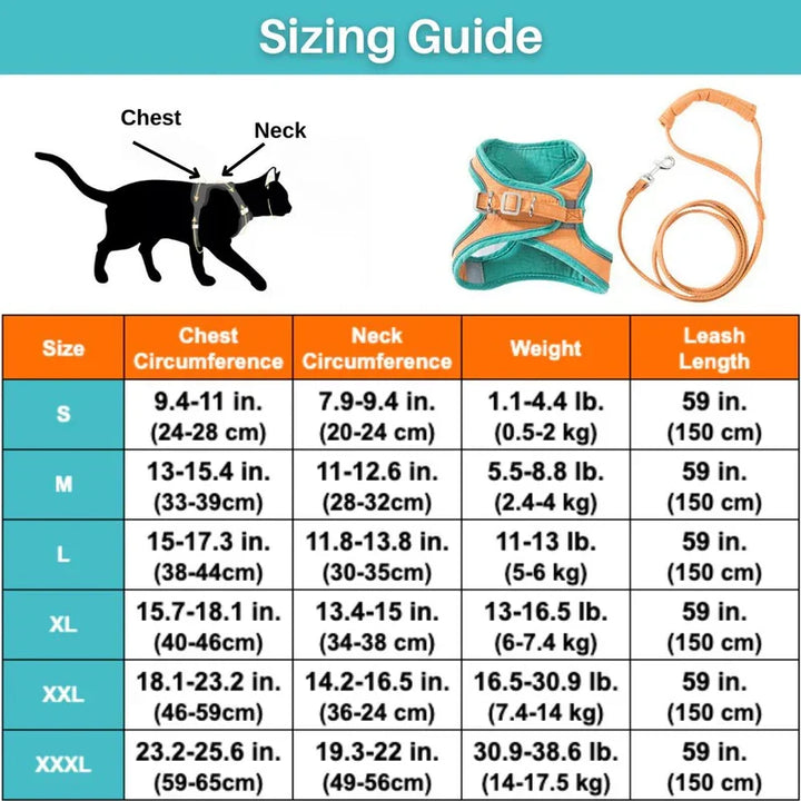 Escape-proof cat harness for worry-free outdoor walks & adventures.