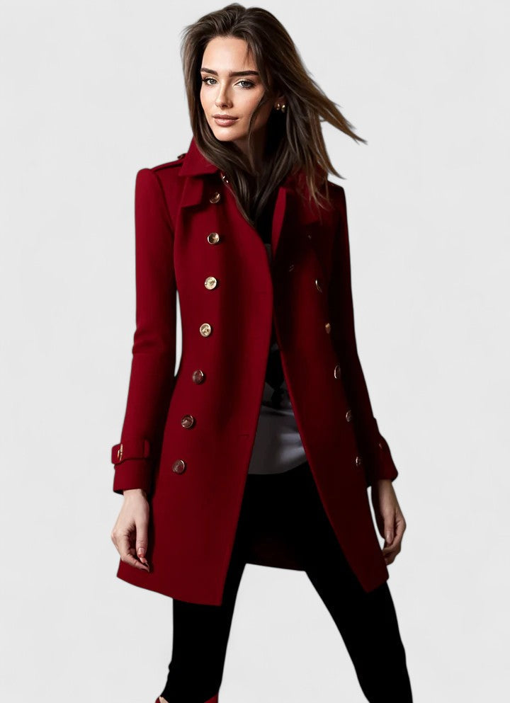 Elegant women's coat with a sophisticated tailored fit, perfect for classic and modern chic styles.