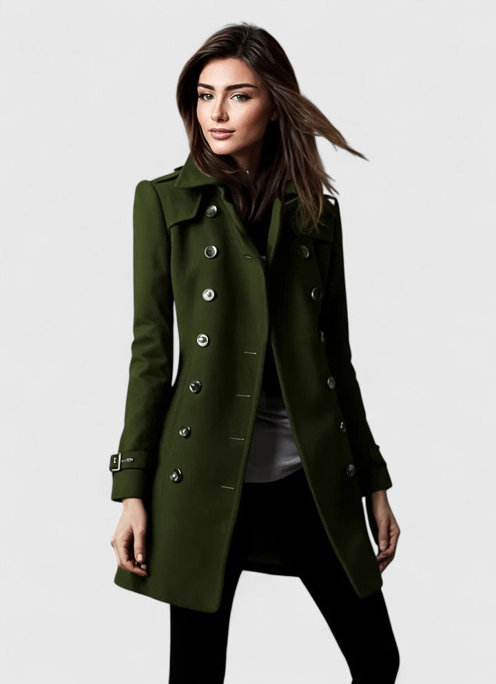 Sophisticated women's elegant coat, featuring a tailored fit for classic style and versatile modern outerwear.