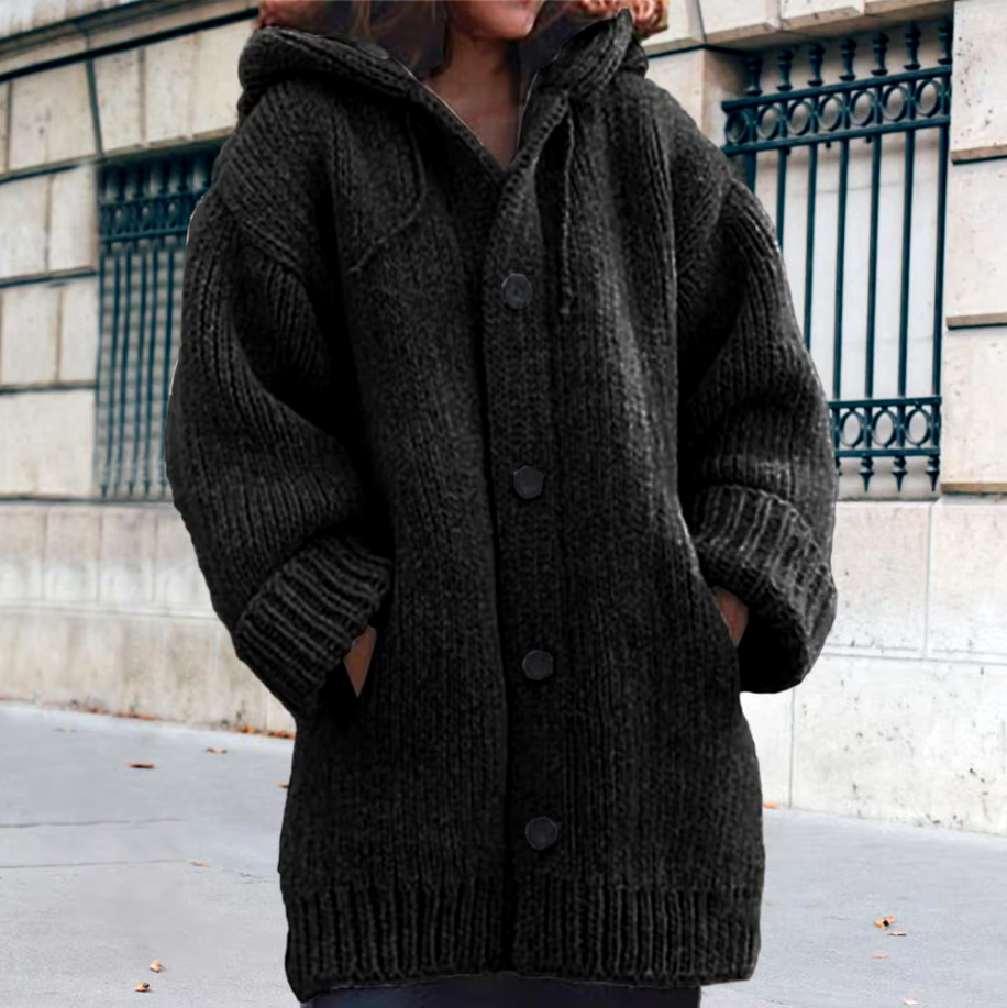 Chic women's soft knit cardigan, perfect for cozy everyday comfort and versatile fall fashion.