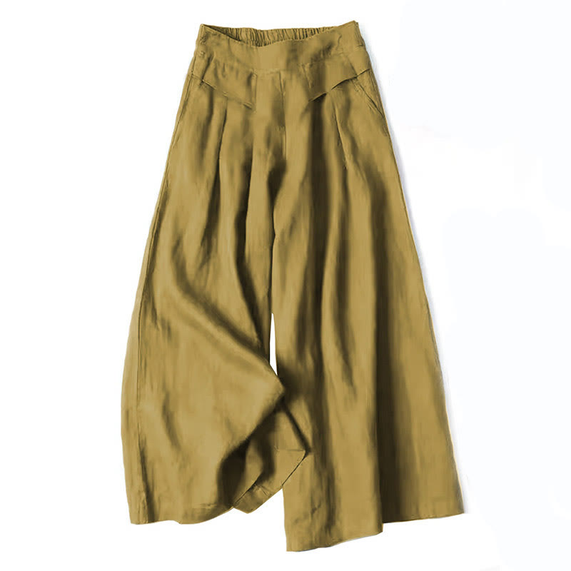 Sophisticated women's high-rise wide-leg trousers, versatile fashion bottoms.