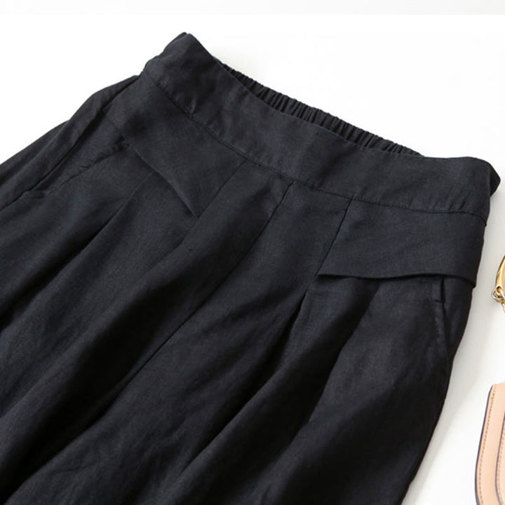 High-rise wide-leg bottoms, offering ultimate comfort and an elegant silhouette.