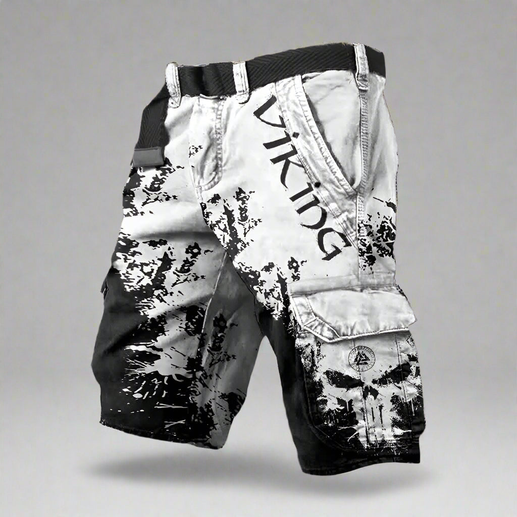 Stylish men's patterned adventure shorts. Perfect summer streetwear or casual athletic shorts for warm weather.