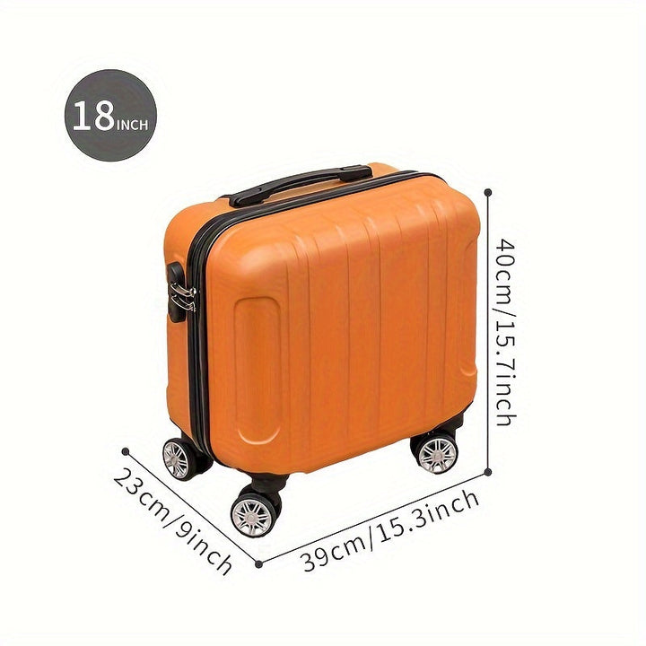 Airline approved 18-inch cabin suitcase, unisex design, sturdy construction & silent spinner wheels.