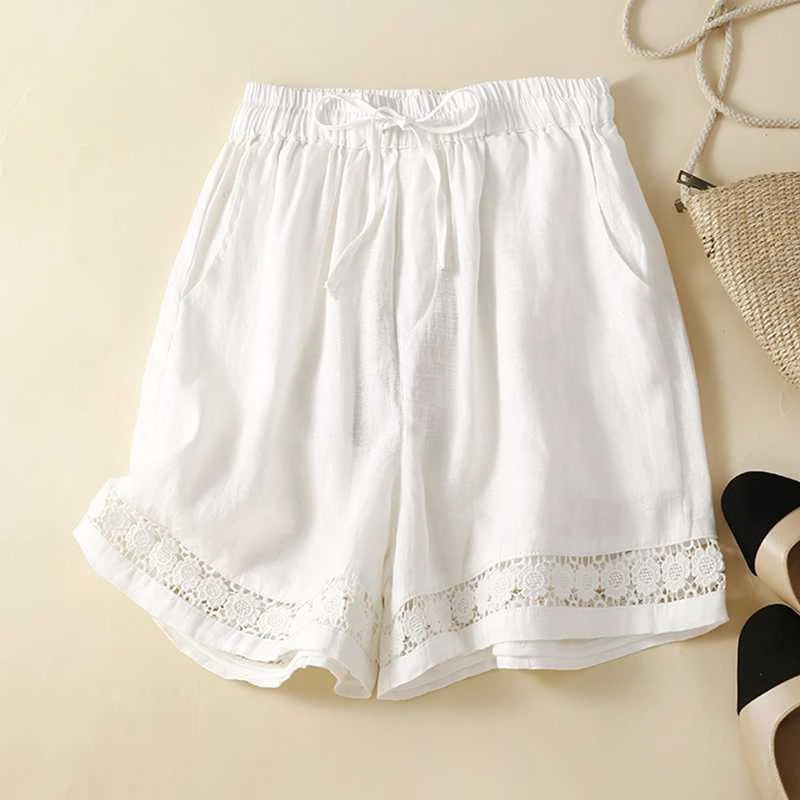 Women's relaxed fit shorts with elastic waist and drawstring for ultimate comfort & casual summer style.
