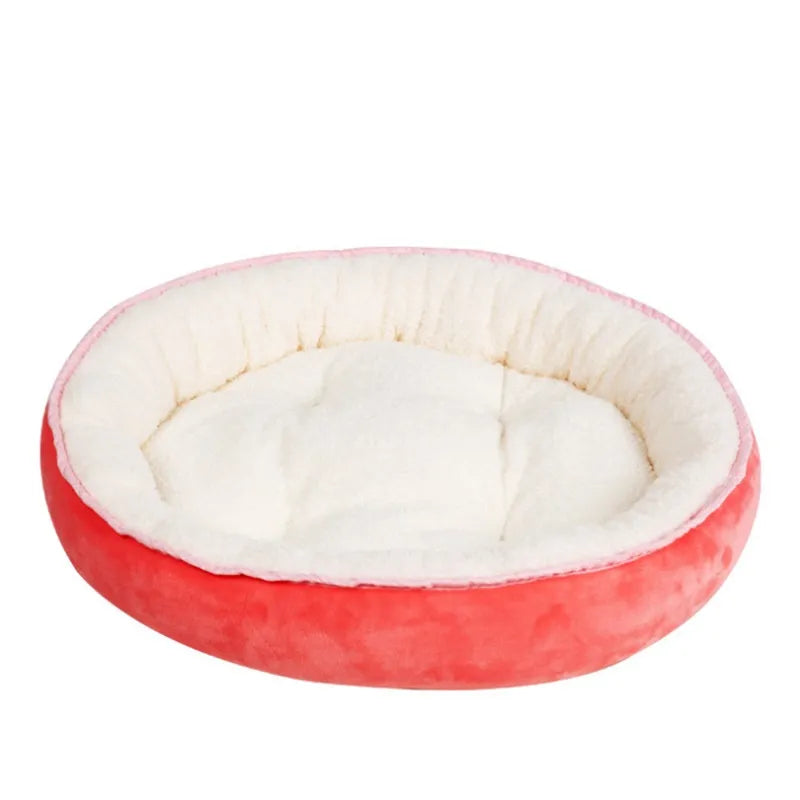 Cozy soft round dog bed. Provides ultimate comfort & relaxation, ideal for relieving pet anxiety. Washable.