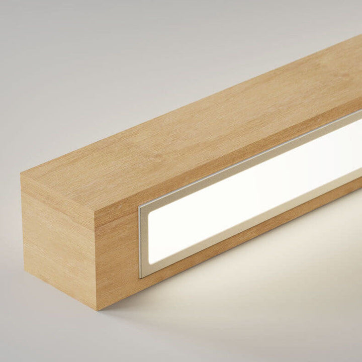 Stylish wooden wall lamp, a minimalist LED lighting solution for contemporary interior design.