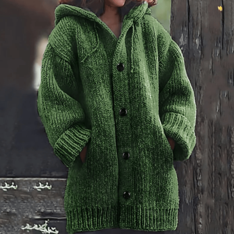 Effortlessly stylish women's soft knit cardigan, a comfortable long sleeve sweater for chic everyday wear.