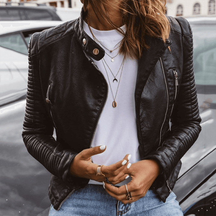 Women's Slim Fit Stand Collar Jacket