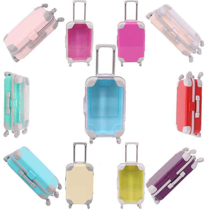 18-inch doll travel suitcase for kids' imaginative pretend play; adventure-ready toy luggage accessory.