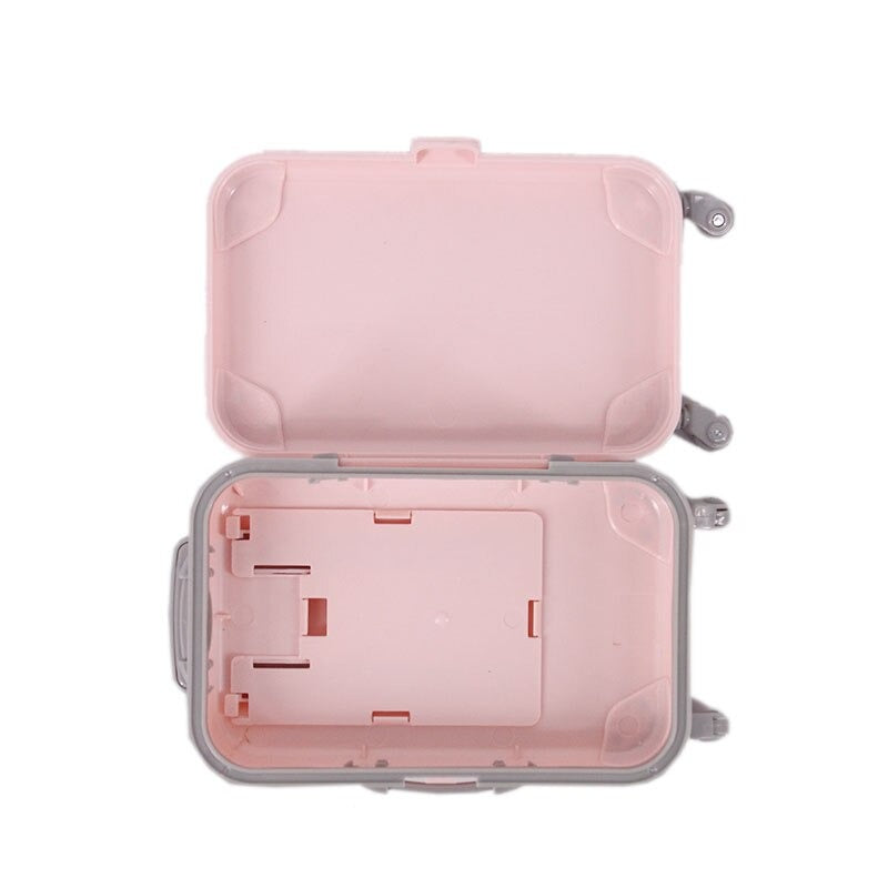Stylish 18-inch doll travel suitcase, a cute toy luggage accessory for kids' adventurous pretend play fun.