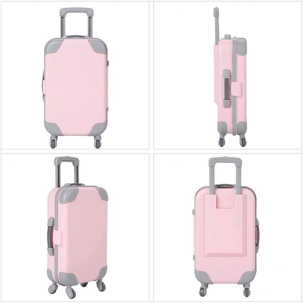 Enhance doll role-play with this 18-inch doll travel suitcase, essential toy luggage for any adventure.