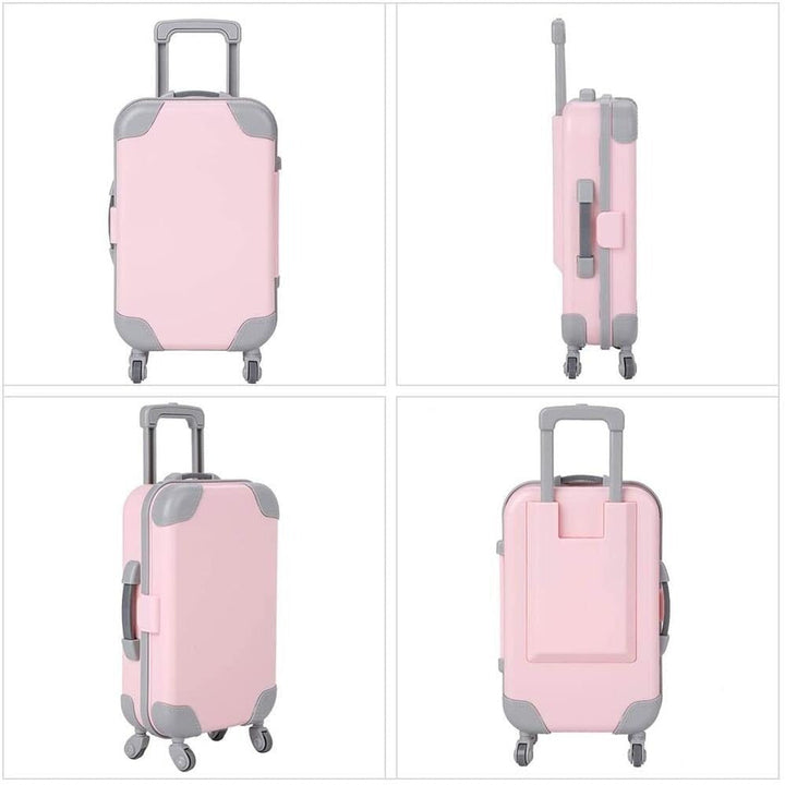 Enhance doll role-play with this 18-inch doll travel suitcase, essential toy luggage for any adventure.