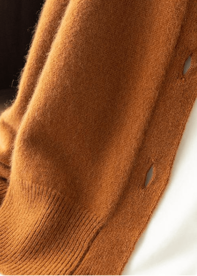 Fall wardrobe essential: women's elegant button cardigan sweater.