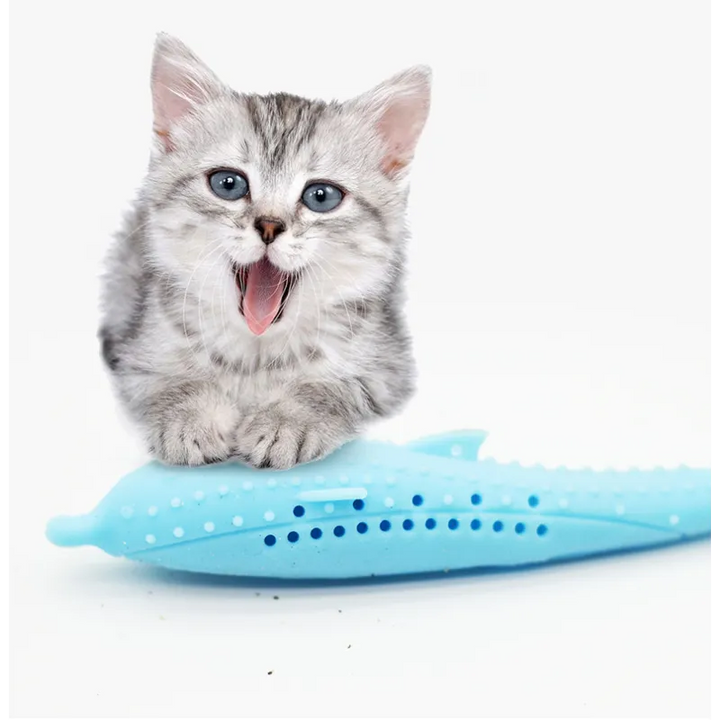 Tough, durable silicone whale chew toy for aggressive chewers. Provides dental care for cats & small dogs.