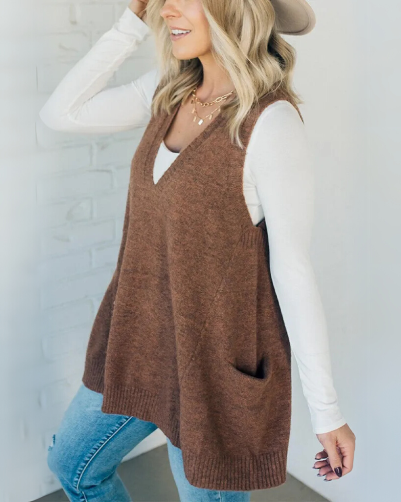 Comfortable women's layering vest, soft & warm outerwear for stylish fall and winter ensembles.