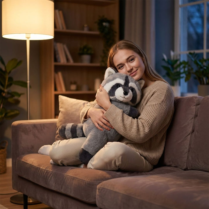 Soft long animal pillow for adults, provides calming comfort.