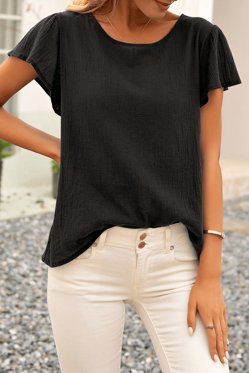 Women's Textured Crinkle Top - Relaxed Fit