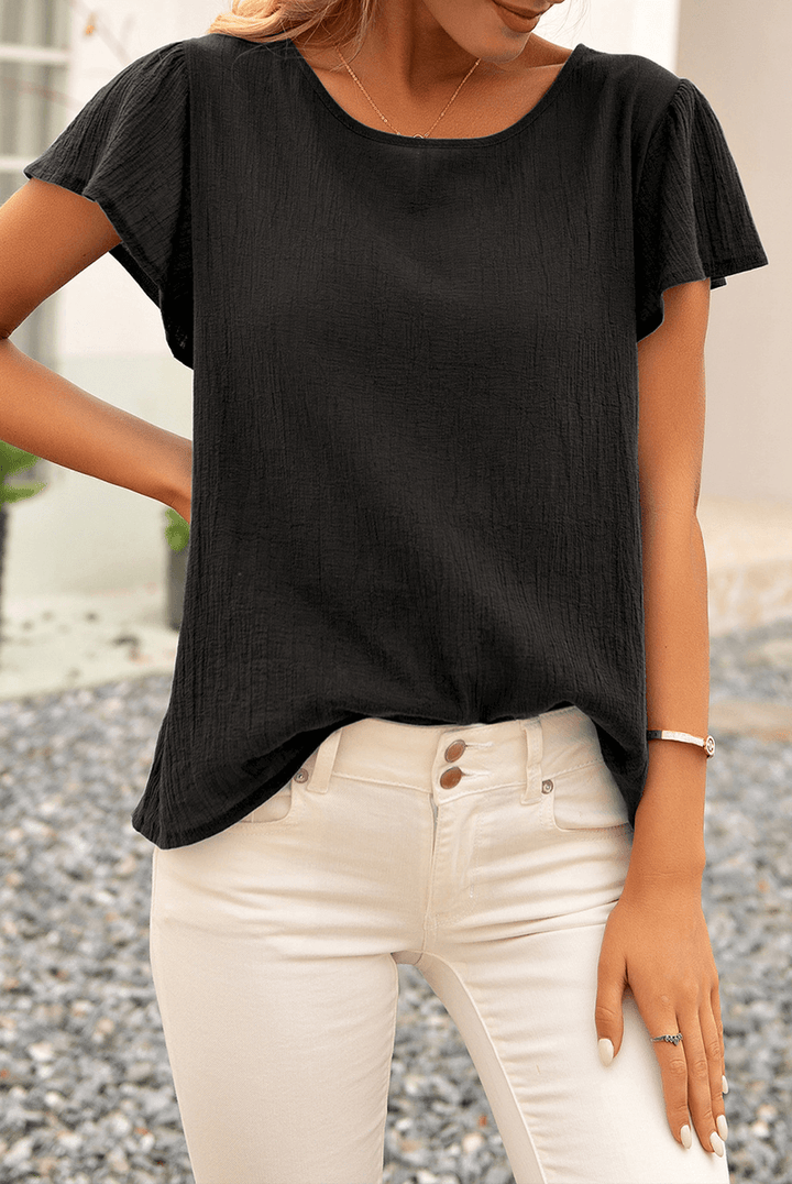 Women's Textured Crinkle Top - Relaxed Fit