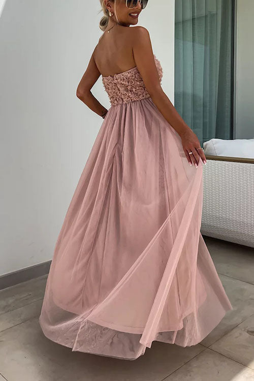 Fashionable women's sleeveless high-slit maxi dress. Elegant and perfect for evening or party wear.