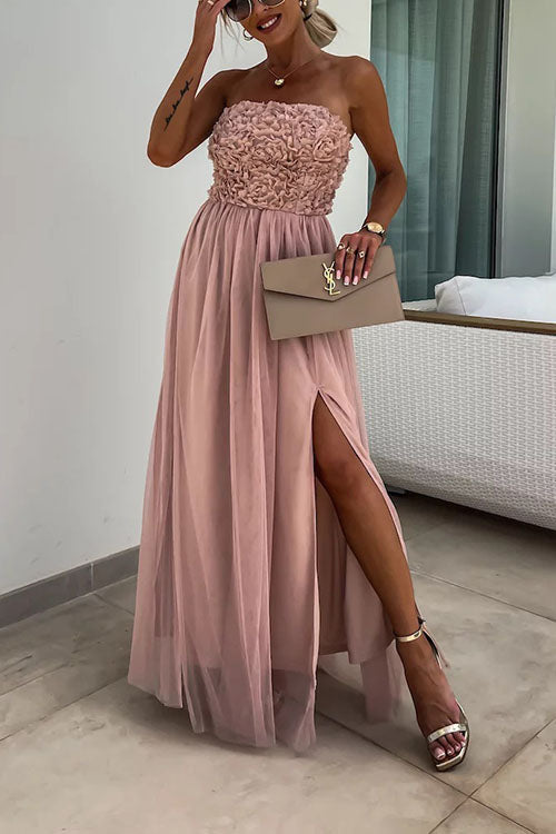 Women's modern one-shoulder maxi dress with a dramatic high slit. Versatile party and evening wear.