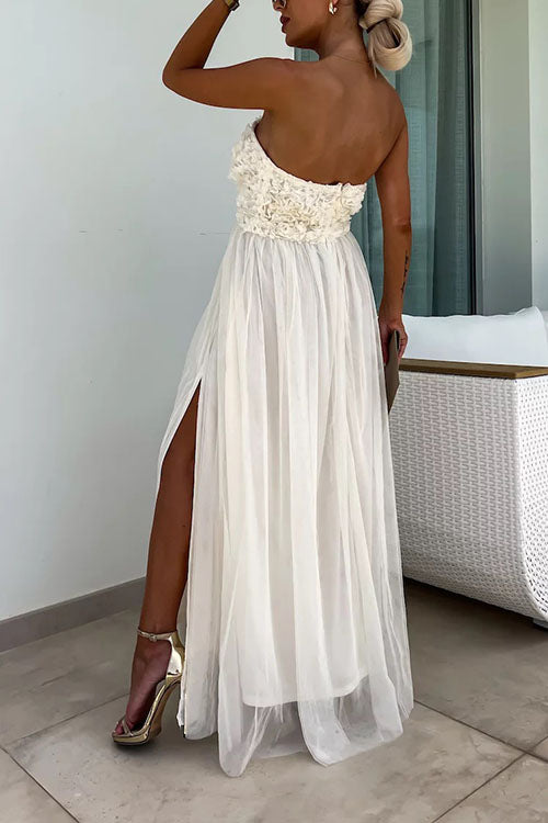Stunning pink high-slit maxi dress for women. Sleeveless and elegant, perfect for evening events.