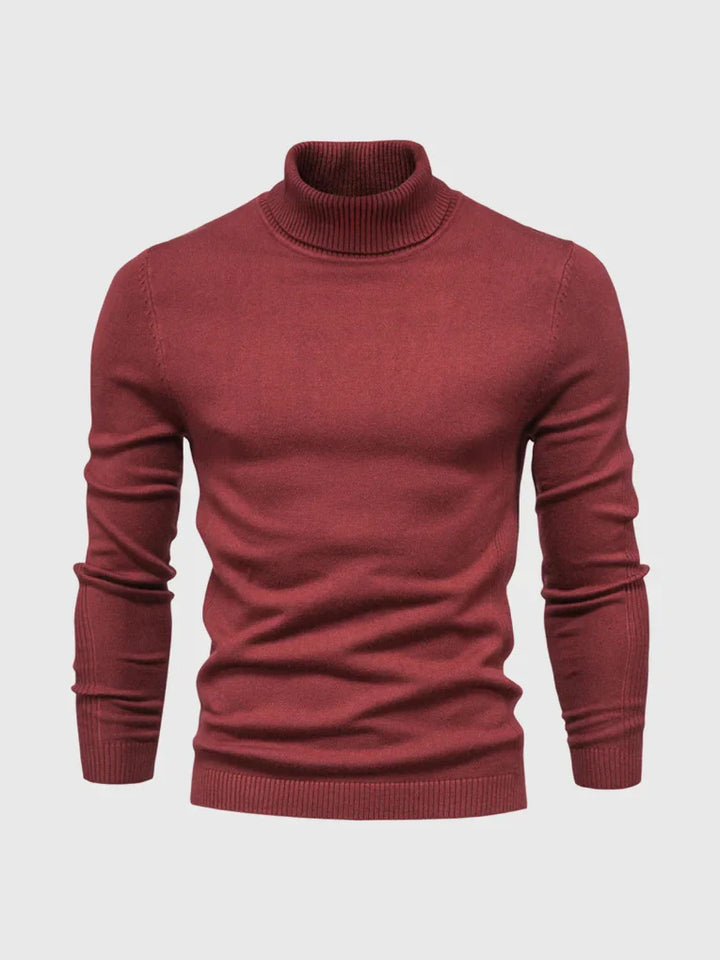 Elegant men's classic turtleneck sweater for refined formal wear.