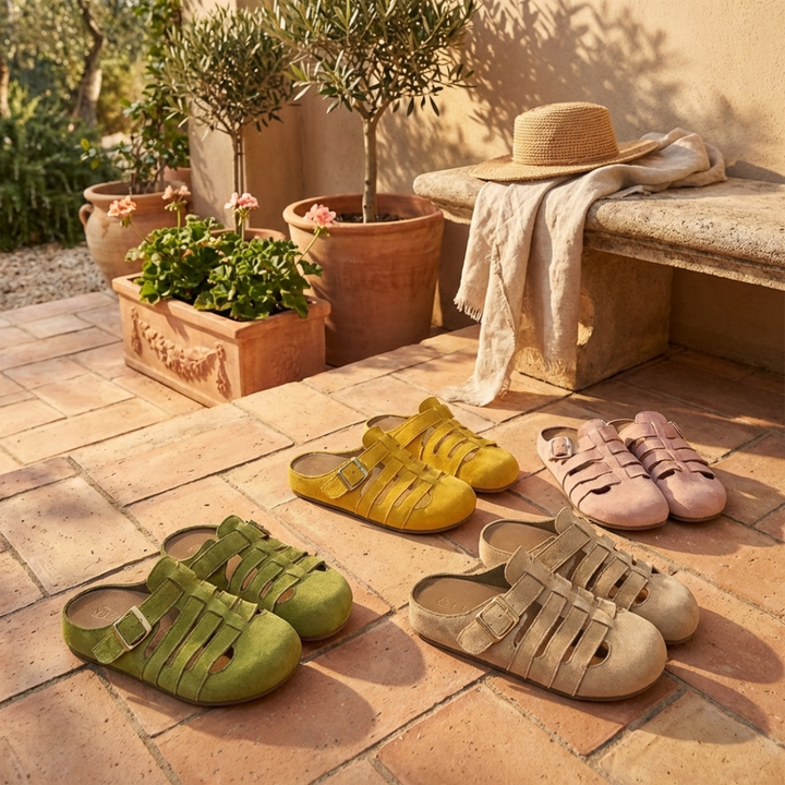 Comfortable open-toe women's slip-on mule sandals for effortless casual style and summer wear.