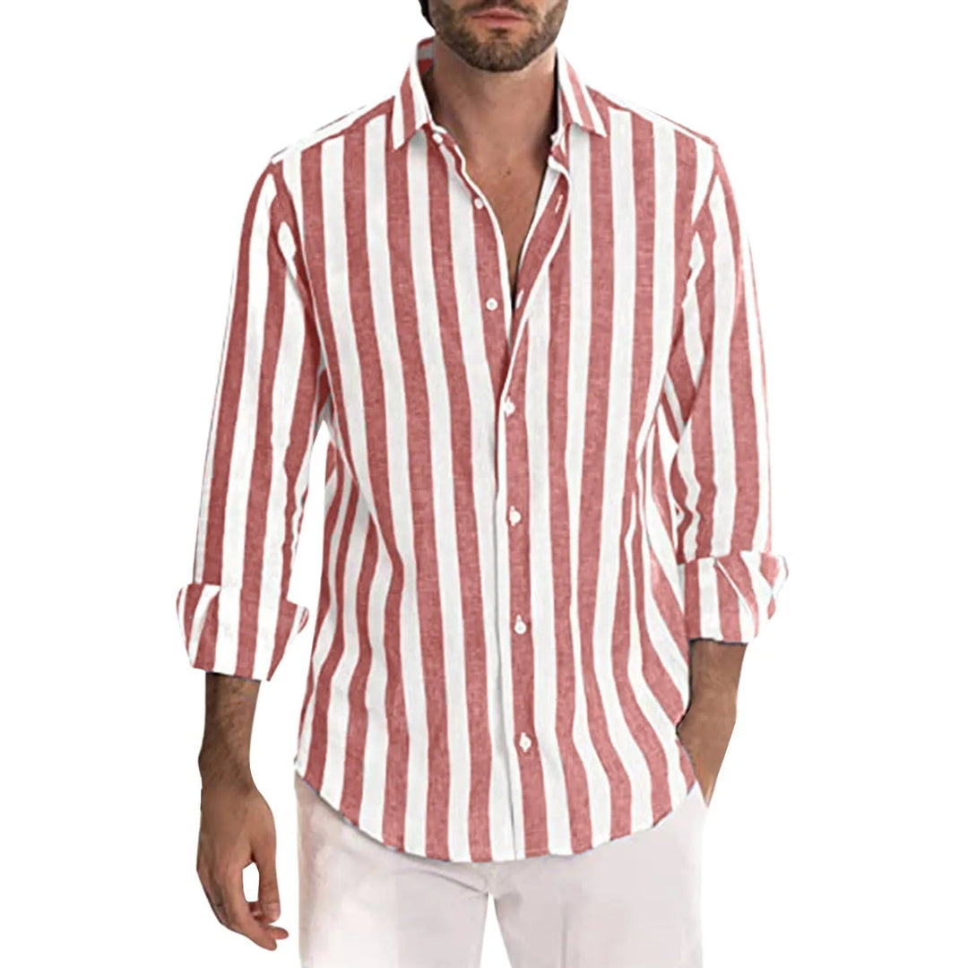 Effortless comfort in a men's casual striped summer shirt. Perfect vacation wear, beach shirt with a stylish print.