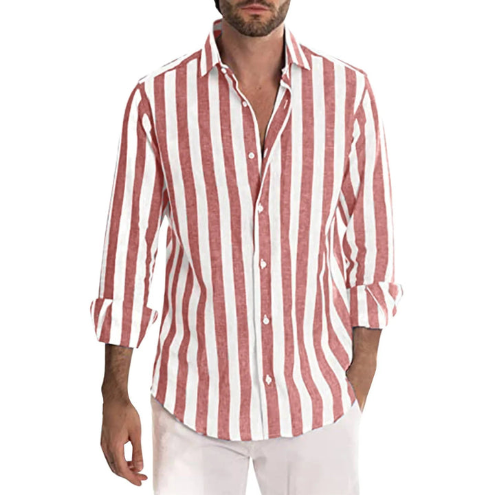 Effortless comfort in a men's casual striped summer shirt. Perfect vacation wear, beach shirt with a stylish print.