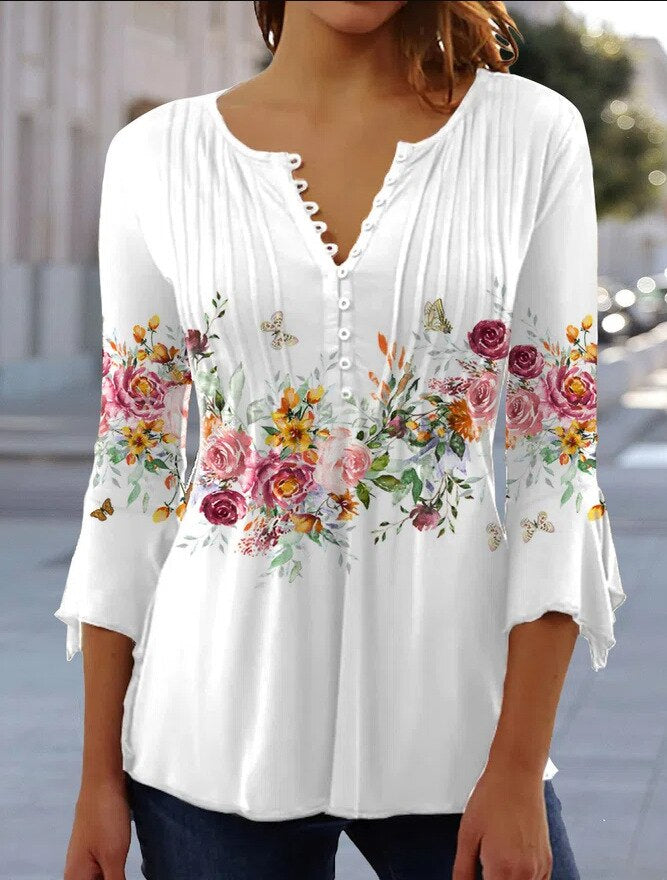 Elegant women's long sleeve top, perfect for office wear or casual everyday style.