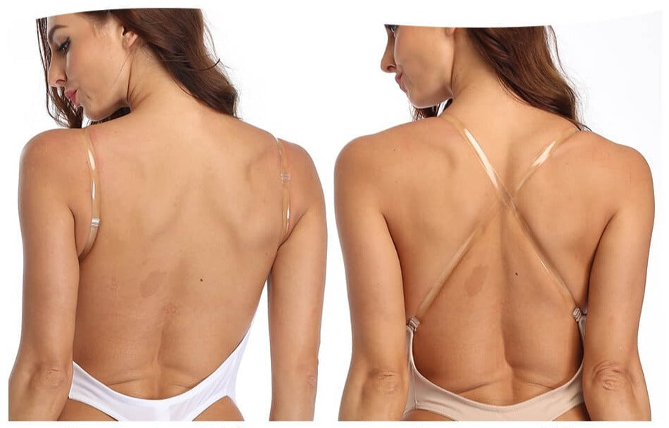 Women's deep V seamless backless body shaper, offering sculpting support and an invisible look under dresses.
