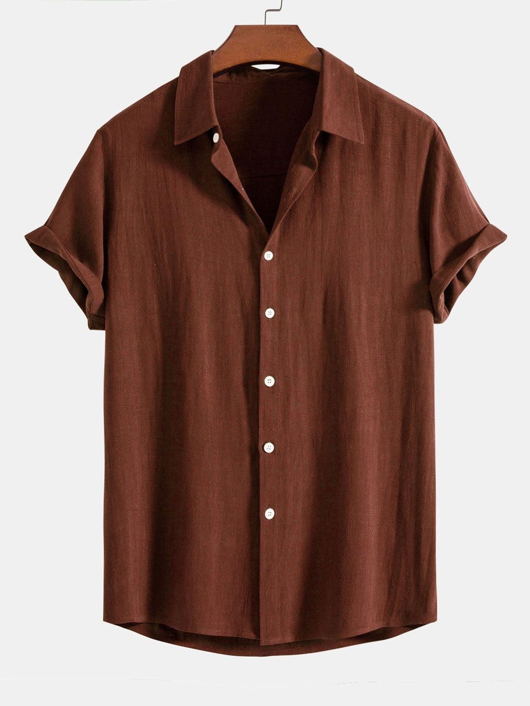 Men's short sleeve relaxed fit button front shirt for comfortable casual summer wear. Essential men's fashion.