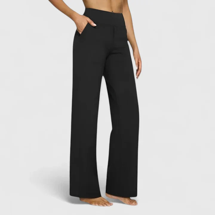 Elegant women's straight leg trousers with a flattering fit, stylish for work or fashion.