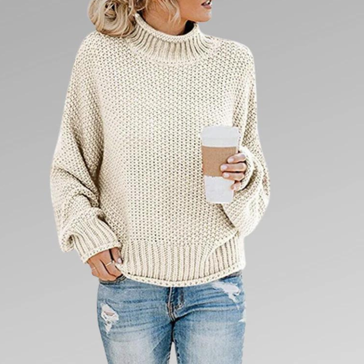 Comfortable women's knit sweater, versatile Scandinavian style for everyday chic.