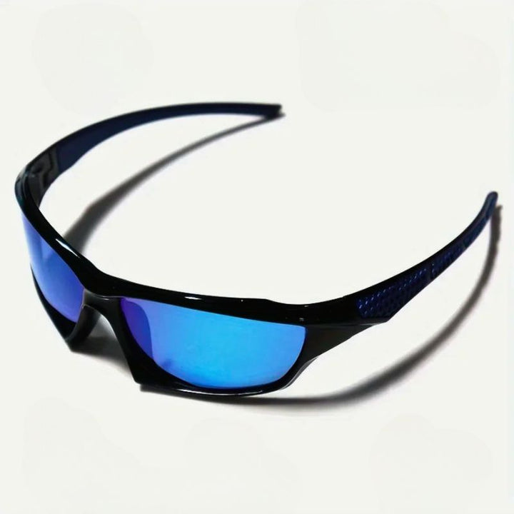 Versatile men's polarized shield sunglasses for clear vision, UV protection, sport, driving, and daily wear.